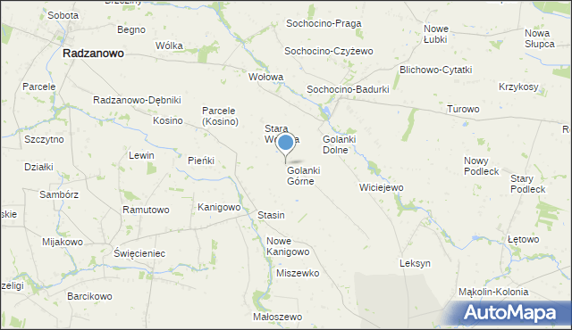 mapa Golanki Górne, Golanki Górne na mapie Targeo